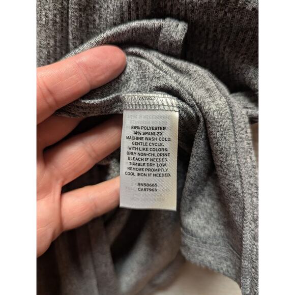 Abound Side Slit Rib Knit Long Sleeve Round Neck Midi Dress Sz Small Grey NWT - Picture 4 of 7